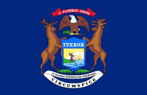 Michigan state flag Michigan state flag